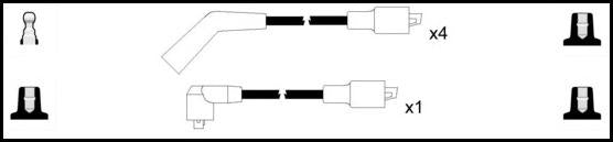 Remax IS132 Ignition lead set – replaces ZEF957 – 5 leads, Resistive Cable, 7 mm