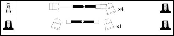 Remax IS133 Ignition lead set – replaces XC1435 – 5 leads, Resistive Cable, 7 mm