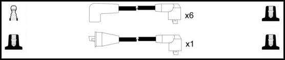 Remax IS136 Ignition lead set – replaces XC1455 – 7 leads, Resistive Cable, 7 mm
