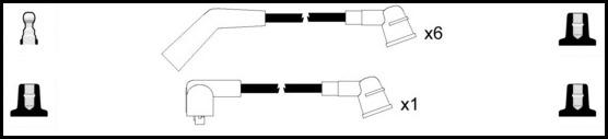 Remax IS139 Ignition lead set – replaces XC1488 – 7 leads, Resistive Cable, 7 mm