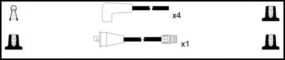 Remax IS141 Ignition lead set – replaces XC227 – 5 leads, Resistive Cable, 7 mm