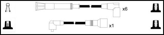 Remax IS145 Ignition lead set – replaces XC1437 – 7 leads, Resistive Cable, 7 mm