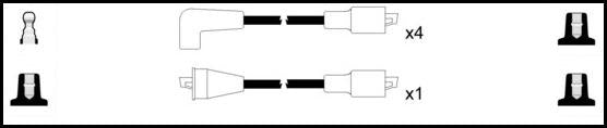 Remax IS146 Ignition lead set – replaces XC1309 – 5 leads, Resistive Cable, 7 mm