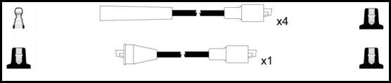 Remax IS148 Ignition lead set – replaces 4021 – 5 leads, Resistive Cable, 7 mm