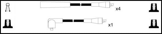 Remax IS180 Ignition lead set – replaces B868 – 5 leads, Resistive Cable, 8 mm