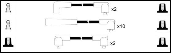 Remax IS182 Ignition lead set – replaces B091 – 14 leads, Resistive Cable, 8 mm