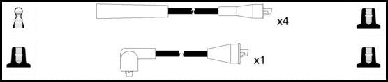 Remax IS183 Ignition lead set – replaces B145 – 5 leads, Resistive Cable, 8 mm